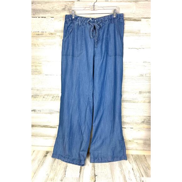 Just Living Womens L Tencel Lightweight Tie Waist Wide Leg Denim Jeans NEW - Picture 2 of 7